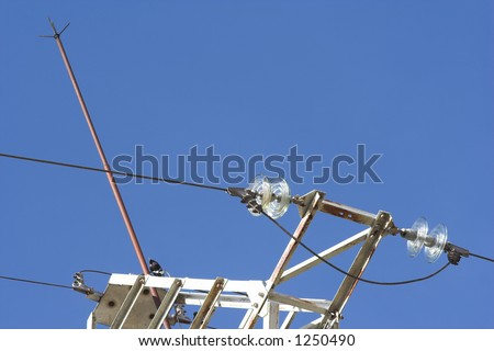 Lightning rod in a high voltage tower