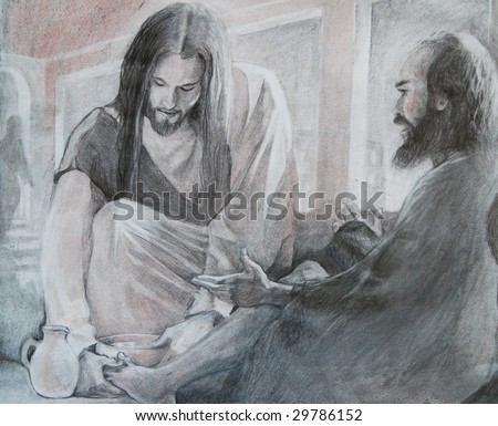 Jesus washing Peters feet