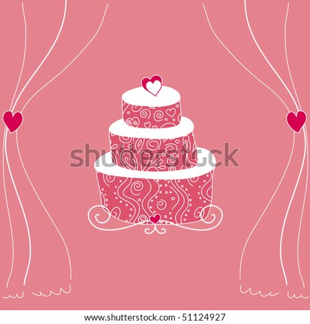 stock vector Pink wedding cake See other colors in my portfolio