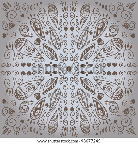  vector floral decorative pattern which looks like indian henna drawing