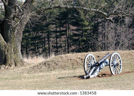 Revolutionary war cannon in field