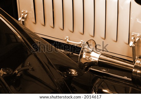detail in sepia of classic auto