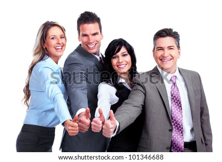 Group of business people. Success. Businessman. Isolated on white background.