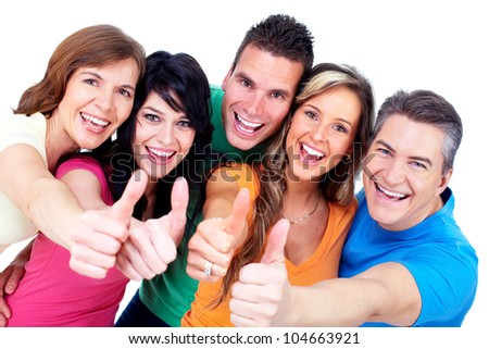 Group of happy people. Isolated on white background.