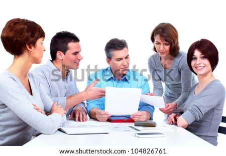 Group of business people. Isolated over white background.
