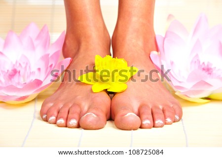 Foot massage in Spa massage salon. Relax.