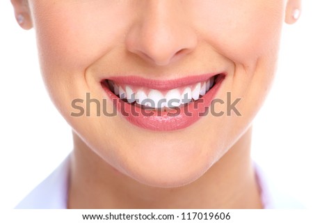 Beautiful young woman smile. Dental health.