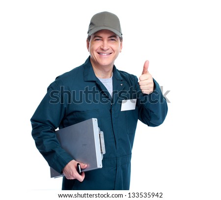 Professional Auto mechanic Isolated on white background Professional Auto mechanic Isolated on white background