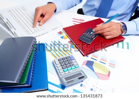 Businessman in the office. Finance and accounting business background.