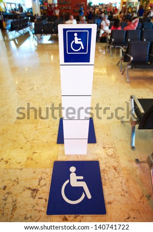 Place for persons with disabilities in airport.