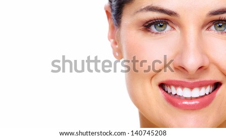 Beautiful young woman smile Dental health background Beautiful young woman smile Dental health background