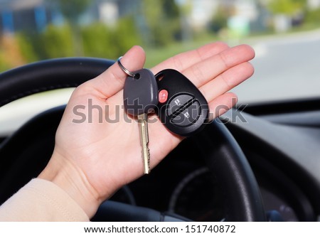 Car key. Auto dealership concept.