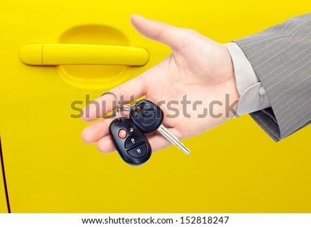Car keys. Auto dealership concept.