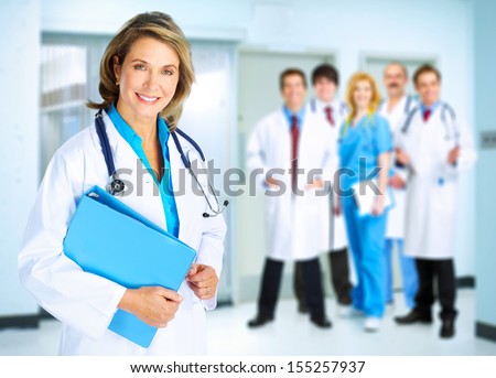 Smiling Family Doctor Woman With Stethoscope. Health Care.