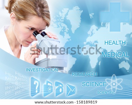 Doctor woman in laboratory Scientific health care collage Doctor woman in laboratory Scientific health care collage