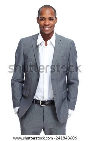 African-American Businessman isolated on white background