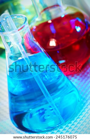 Medical research. Scientific laboratory tube with liquid