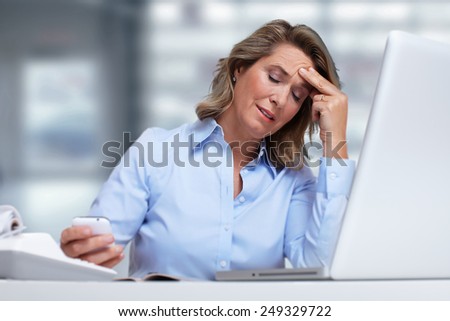 Woman having migraine headache. Stress and depression.