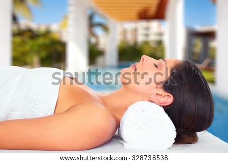 Beautiful woman having massage. Relaxation and health background.
