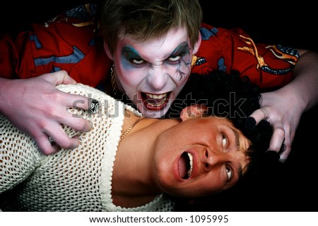 Vampire and his victim.