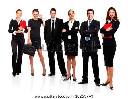 stock photo business people. stock photo : Business people and team. Isolated over white background