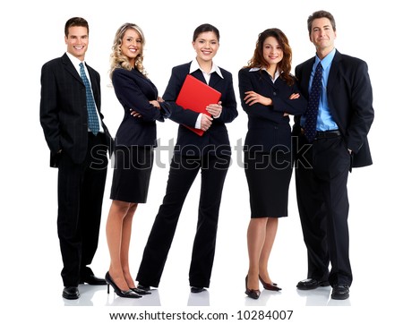Business people and team. Isolated over white background