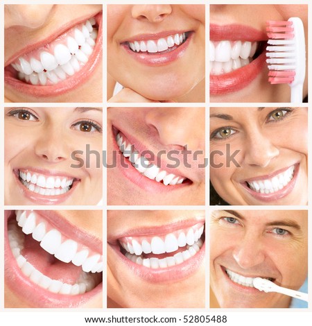Faces of smiling people Healthy teeth Smile Faces of smiling people Healthy teeth Smile