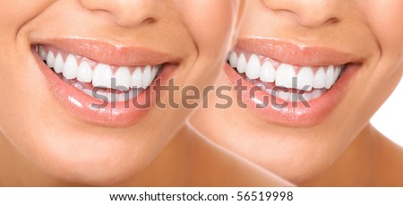 Beautiful young woman smile and teeth.