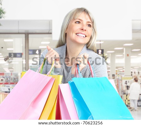 Shopping happy  mature  woman at the mall
