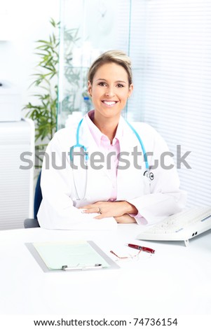 Medical doctor woman in the office. Health care.