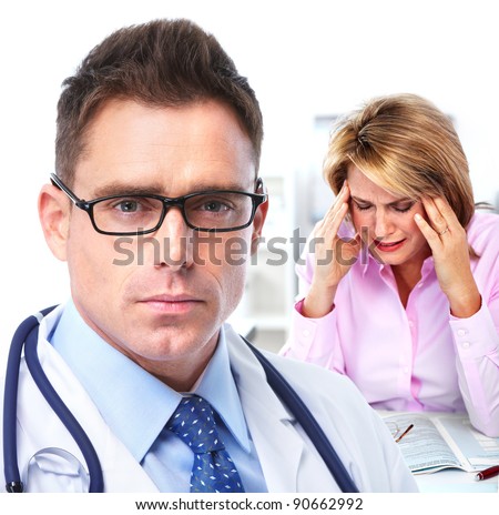 Doctor psychiatrist and woman patient. Mental health.