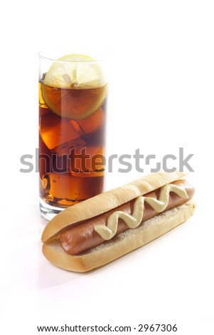Hot dog with cola