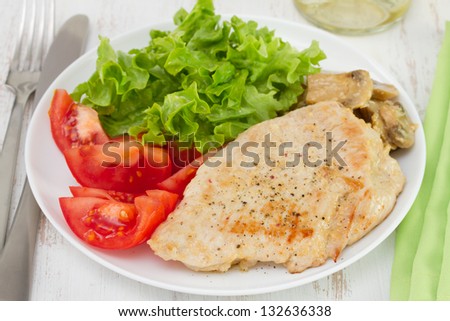 fried turkey with salad