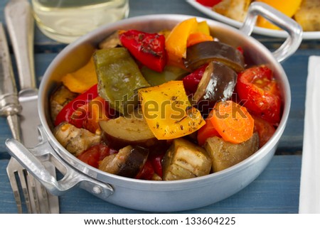 boiled vegetables in dish