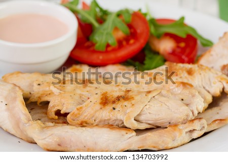 fried turkey with salad