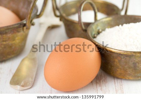 egg with flour and sugar