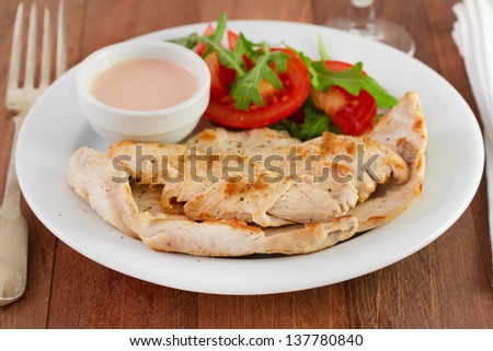 fried turkey with sauce