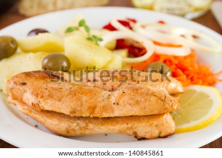 fried fish eggs with vegetables