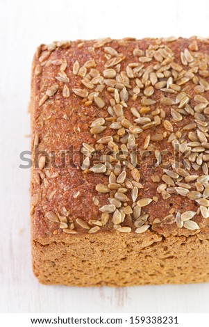 bread with seeds on white background