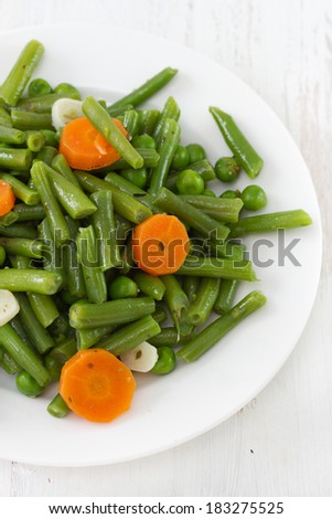 boiled vegetables on plate