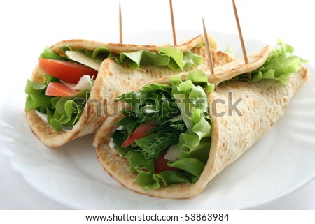 vegetables rolled to flat cake