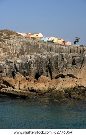 view on houses on rocks and ocean