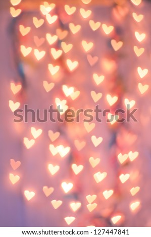 Pale Pink Heart Bokeh on a pale Background