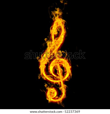 Fire violin key sign / Check all fire letters in my portfolio.
