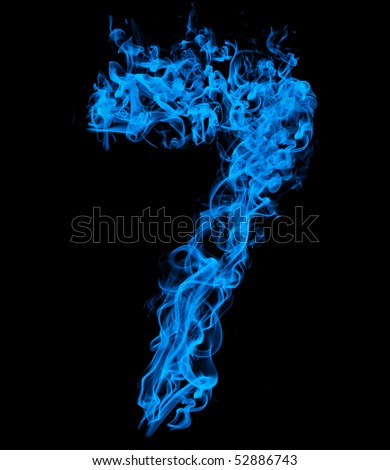 FIRE BLUE NUMBER 7 (see also letters, numbers & symbols in my portfolio)