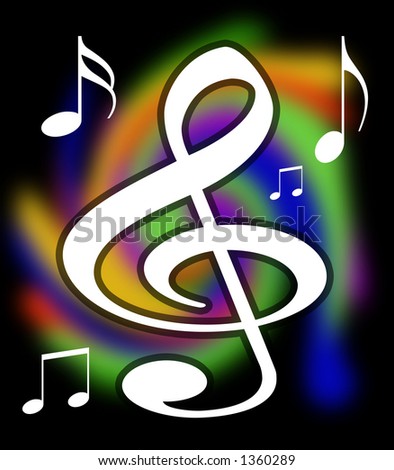 Colourful Treble Clef