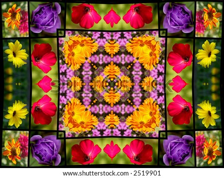 Flower Photo Quilt One of a Kind Design