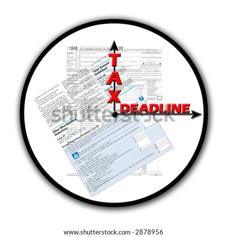 Taxes Dues - TAX DEADLINE Clock Stock Photo 2878956 : Shutterstock