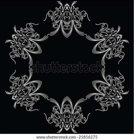 Black And White Scroll Vector Frame - 25856275 : Shutterstock