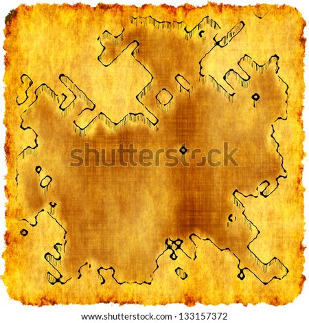 Adventurer's plan - pirate map of lost treasure